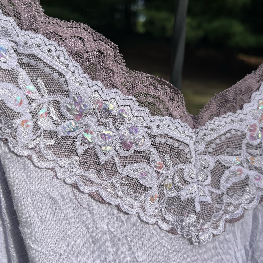 Y2K Vol. 1 Lace Sequin Cami Tank Top Purple Size XL Girly Fairy Whimsy - Picture 4 of 13